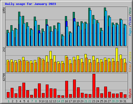 Daily usage for January 2023