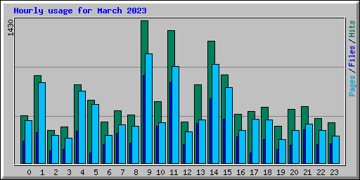Hourly usage for March 2023